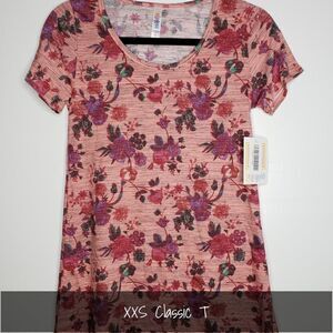 LuLaRoe Classic Tee XXS Pink Floral NEW